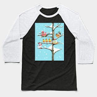 Birds at Christmas Baseball T-Shirt